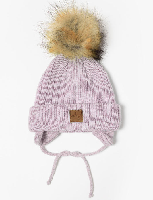 Tuque à pompon et oreilles - enfant