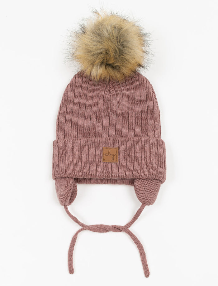 Tuque à pompon et oreilles - enfant