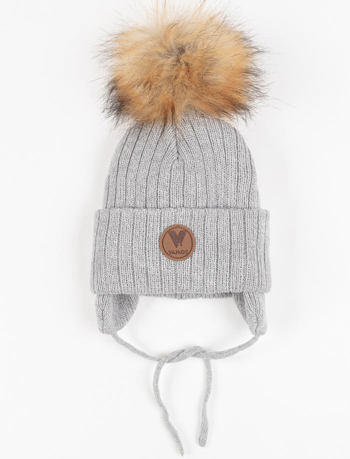 Tuque à pompon et oreilles - enfant