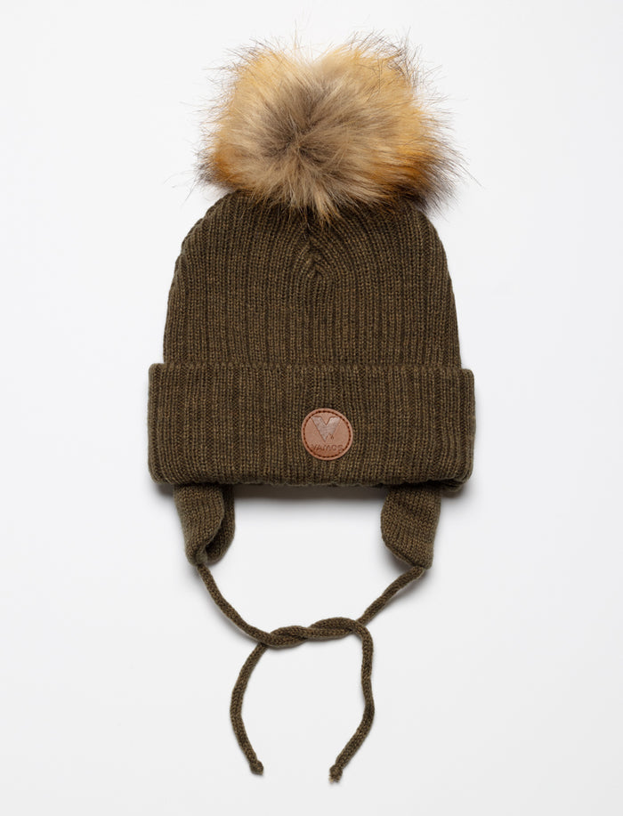 Tuque à pompon et oreilles - enfant