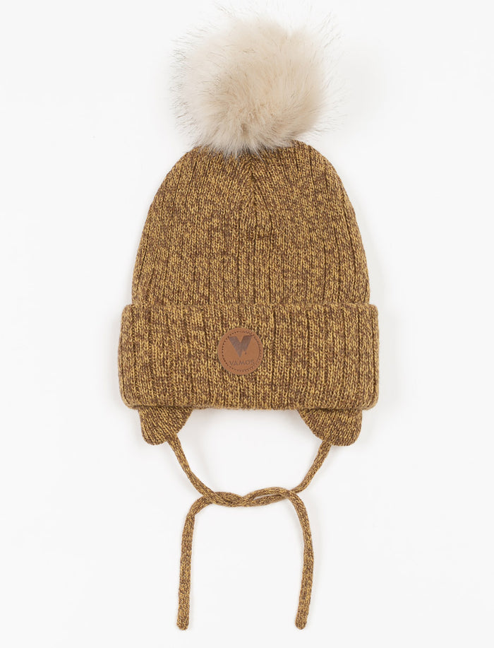 Tuque à pompon et oreilles - enfant