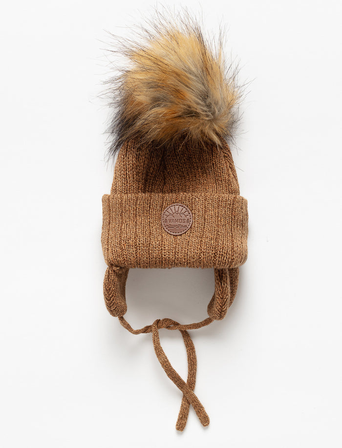 Tuque à pompon et oreilles - enfant