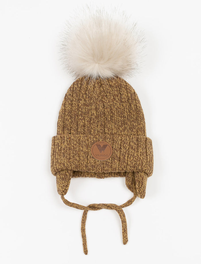 Tuque à revers et pompon - bébé
