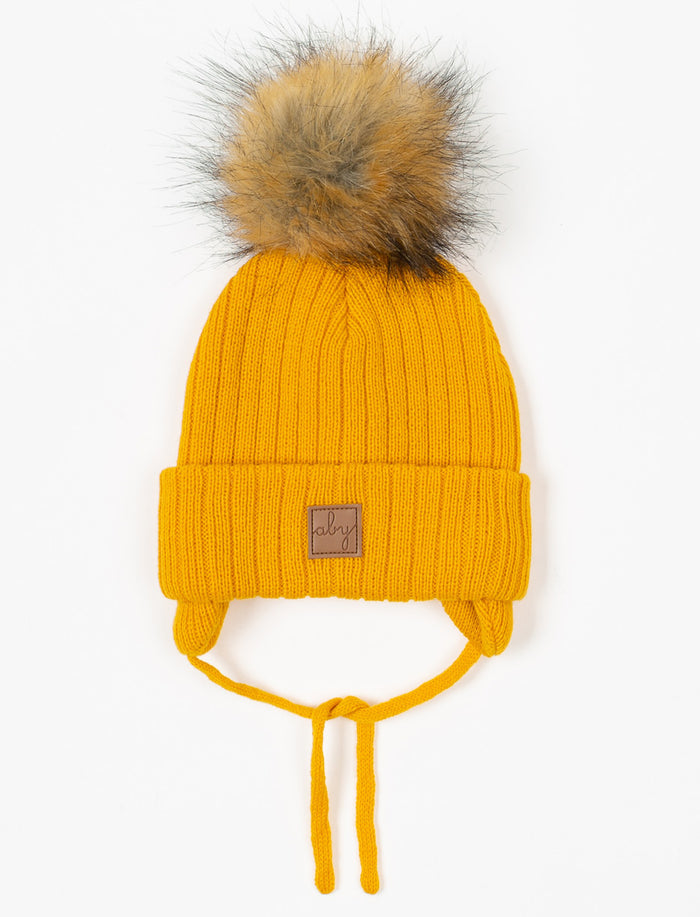 Tuque à revers et pompon - enfant