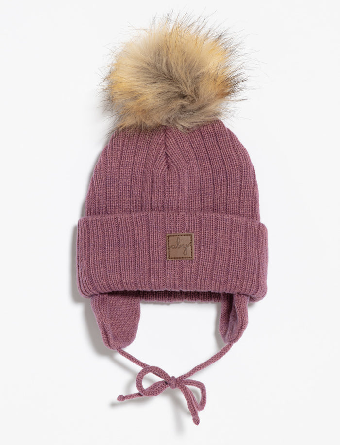 Tuque à revers et pompon - enfant