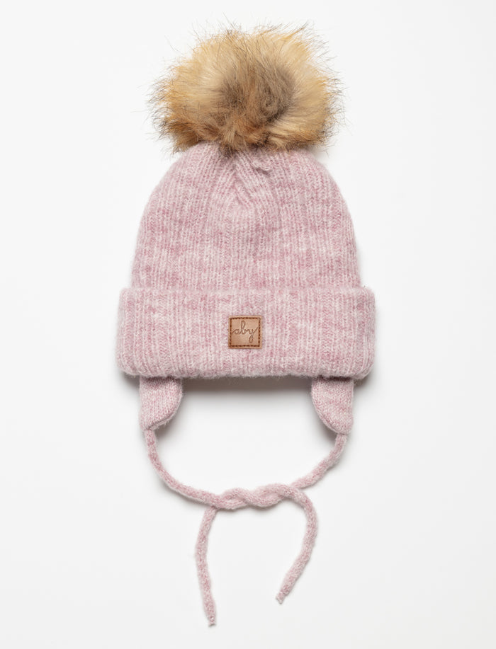 Tuque en tricot à pompon