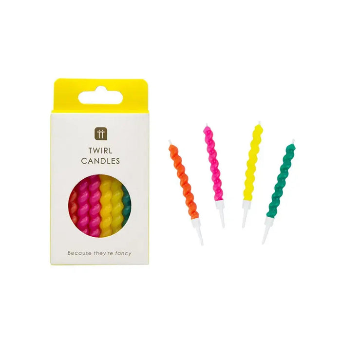 Twisted Rainbow Birthday Candles Set of 8