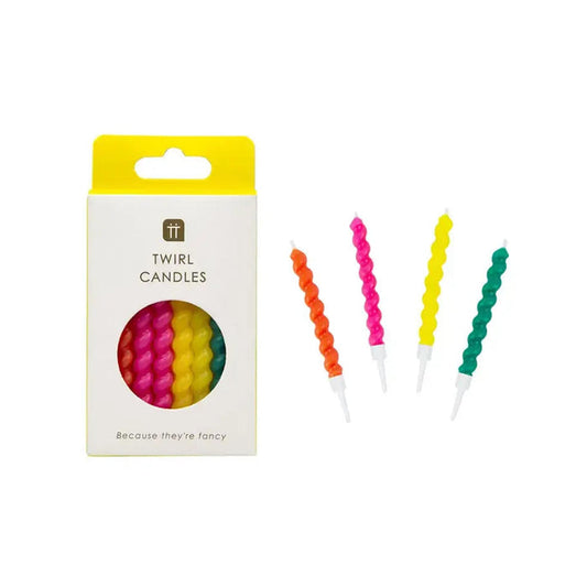 Twisted Rainbow Birthday Candles Set of 8