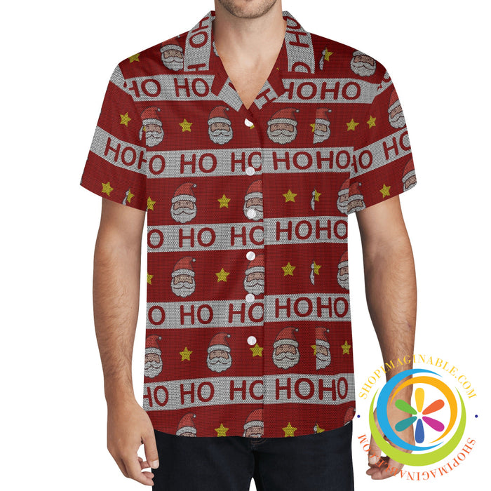 Ugly Ho Ho Ho Sweater Christmas Hawaiian Casual Shirt-ShopImaginable.com
