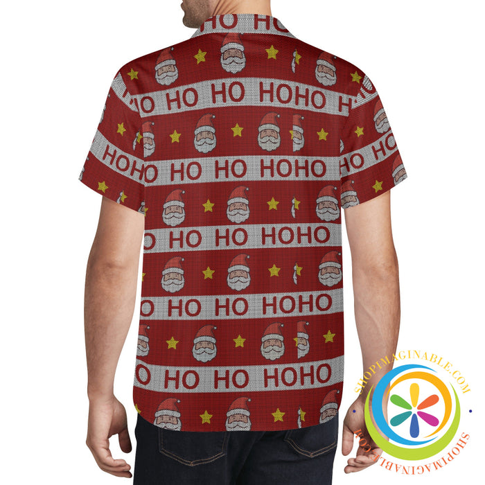 Ugly Ho Ho Ho Sweater Christmas Hawaiian Casual Shirt-ShopImaginable.com
