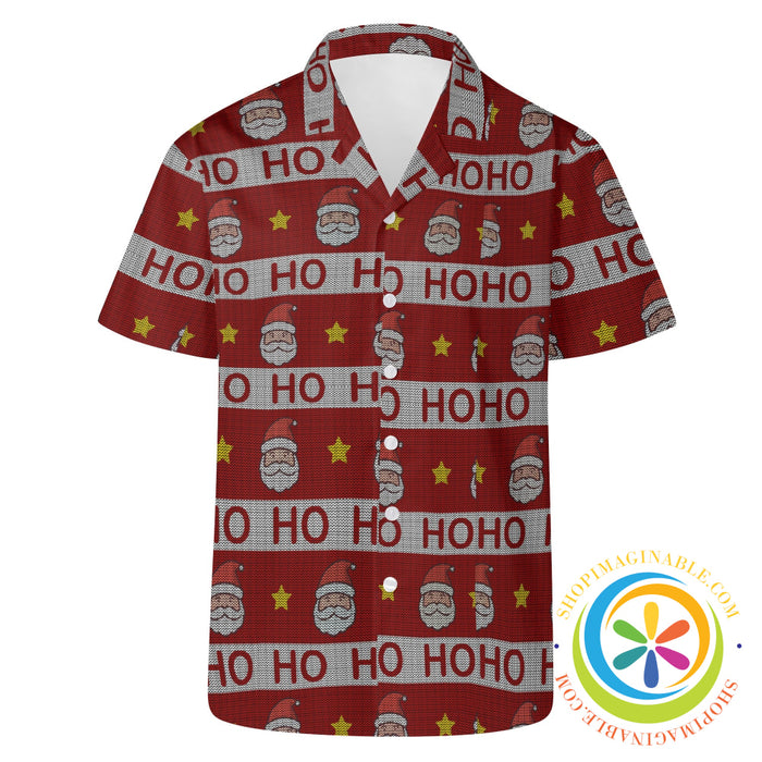 Ugly Ho Ho Ho Sweater Christmas Hawaiian Casual Shirt-ShopImaginable.com