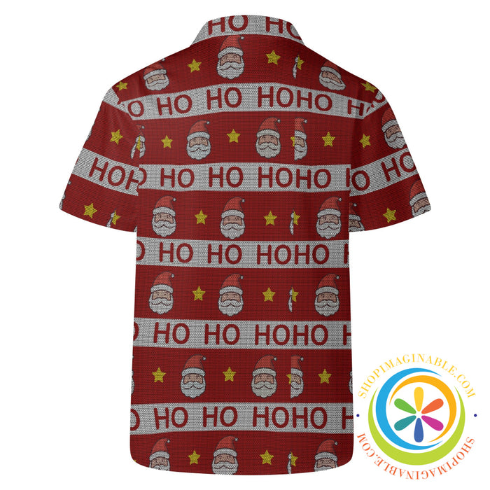 Ugly Ho Ho Ho Sweater Christmas Hawaiian Casual Shirt-ShopImaginable.com