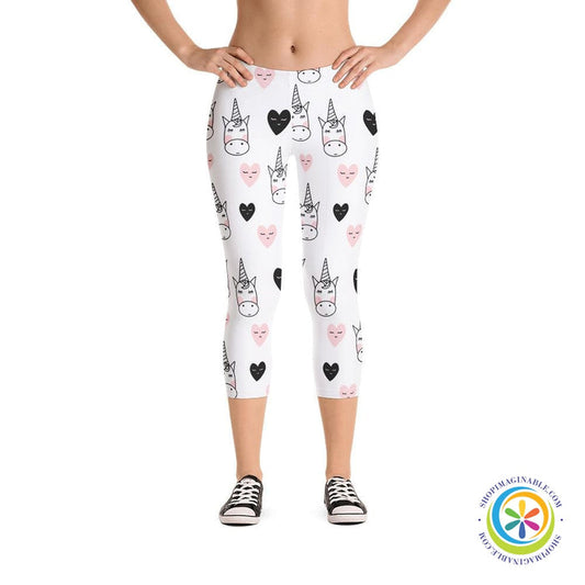 Unicorn Love Fun Capri Leggings-ShopImaginable.com