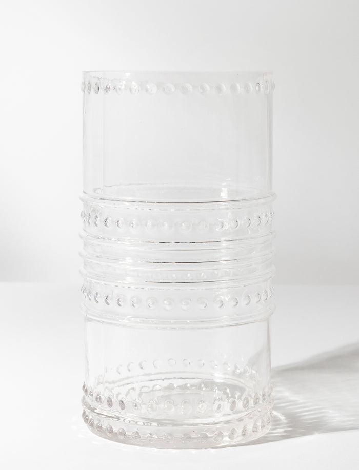 Vase en verre embossé