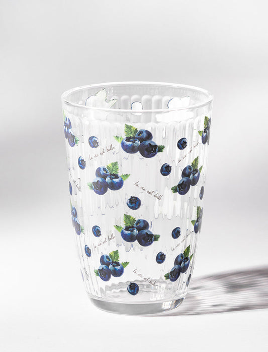 Verre texturé bleuets