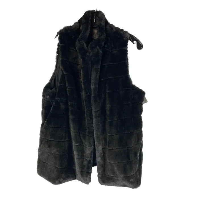 Vest Faux Fur & Sherpa By Chicos In Black, Size: M (2)