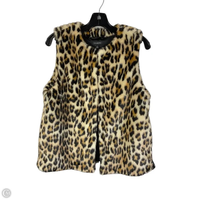 Vest Faux Fur & Sherpa By Talbots In Animal Print, Size: S
