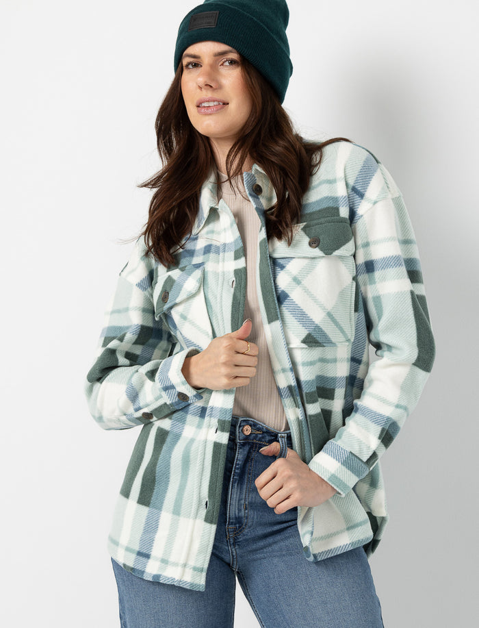 Veste-chemise à carreaux et poches