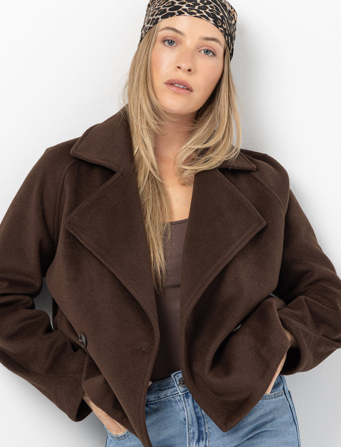 Veste courte unie pour femme