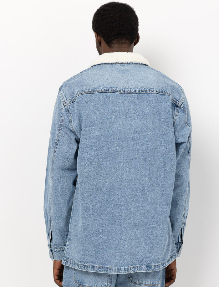 Veste en denim à col sherpa