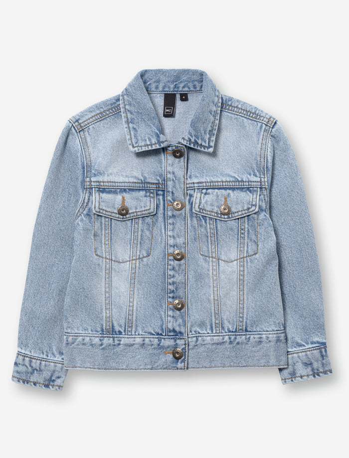 Veste en denim unie pour fille