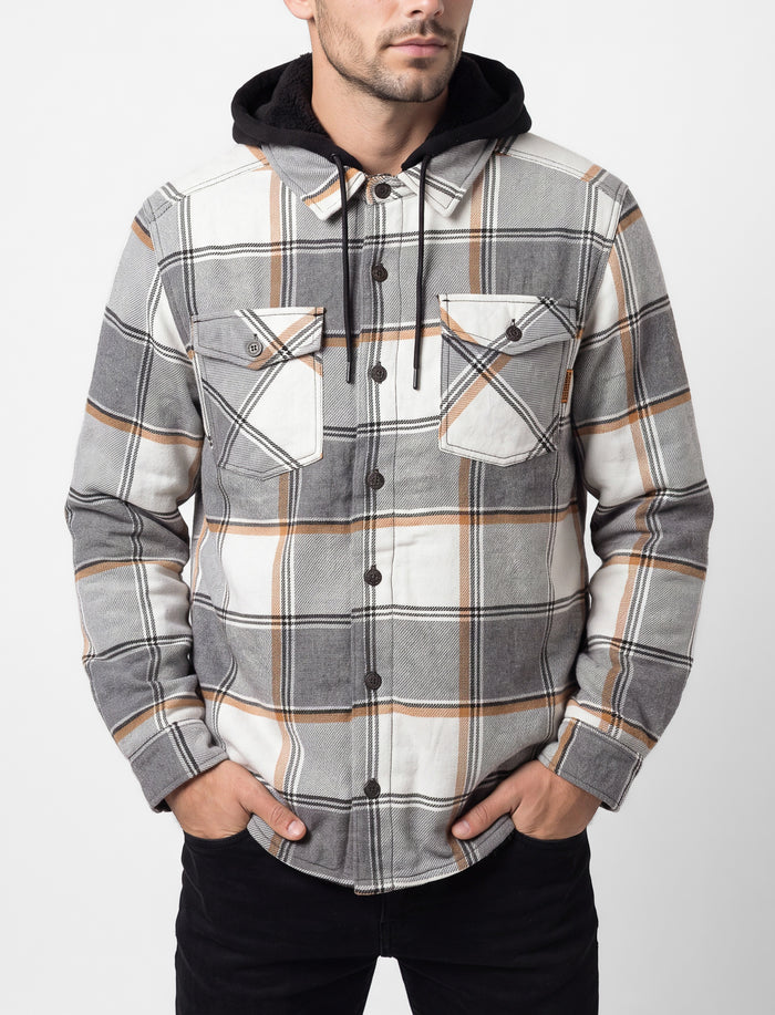 Veste en sherpa à carreaux pour homme