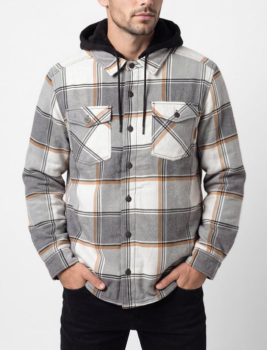 Veste en sherpa à carreaux pour homme