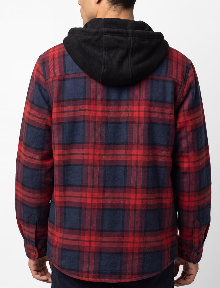 Veste en sherpa à carreaux pour homme