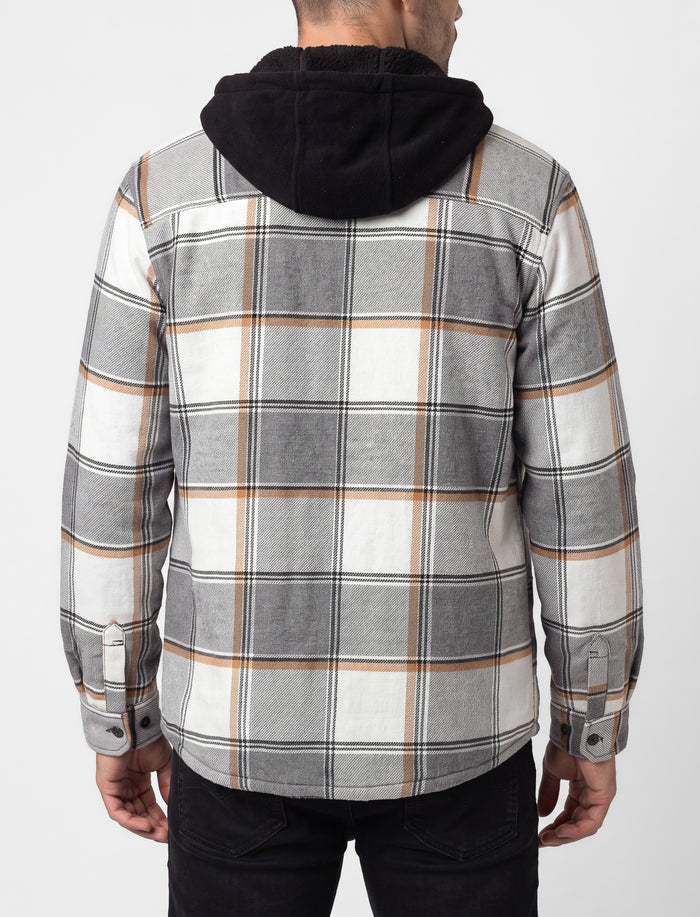 Veste en sherpa à carreaux pour homme
