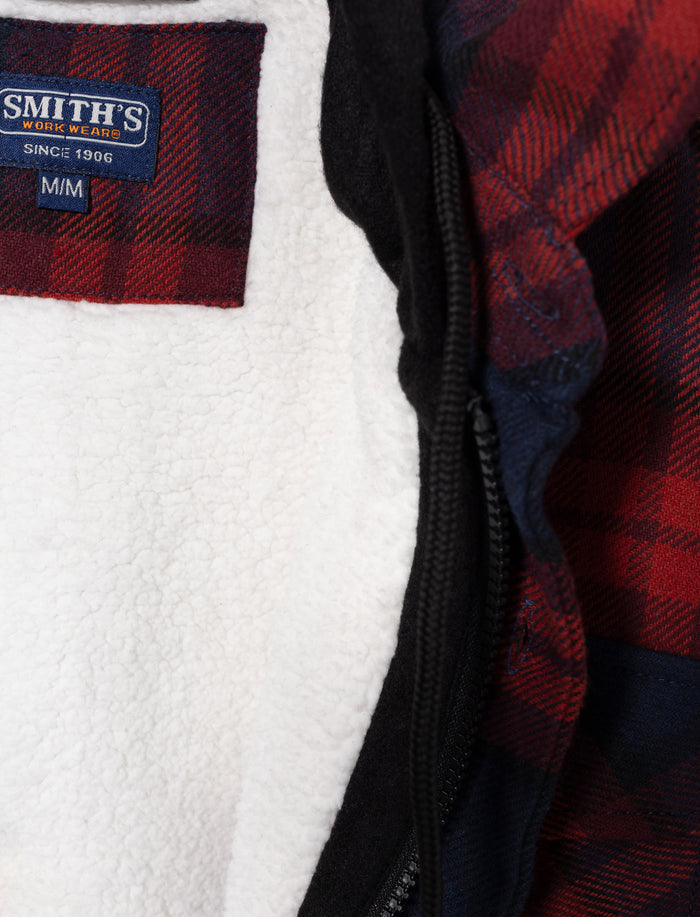 Veste en sherpa à carreaux pour homme