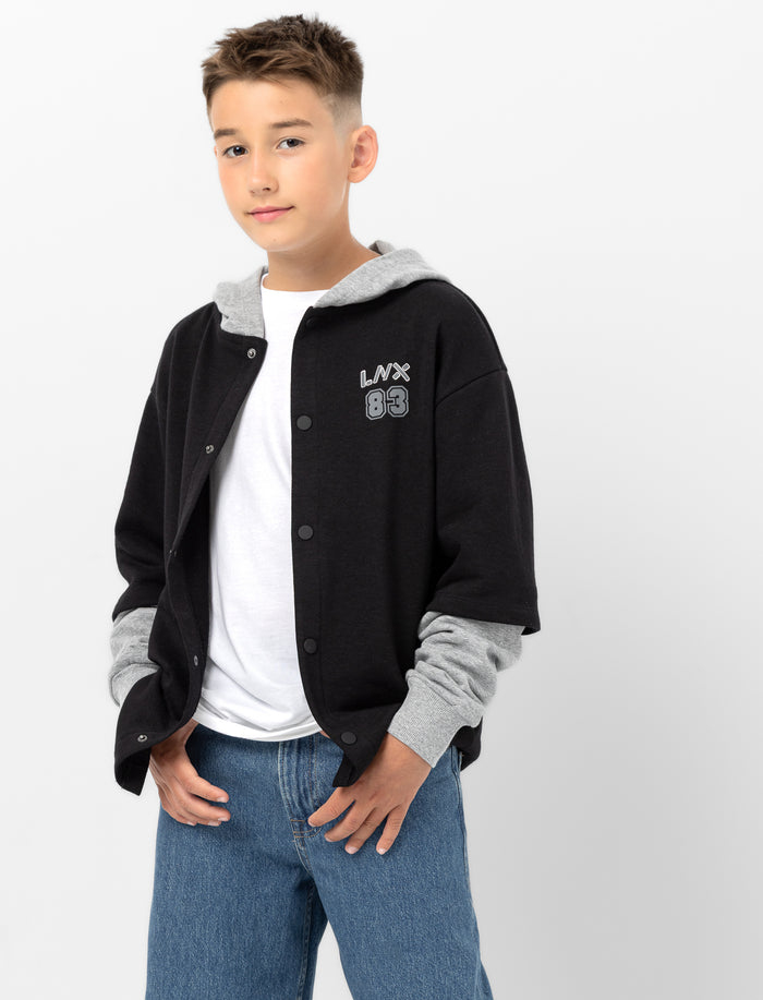 Veste imprimée à l’avant à capuchon pour garçon