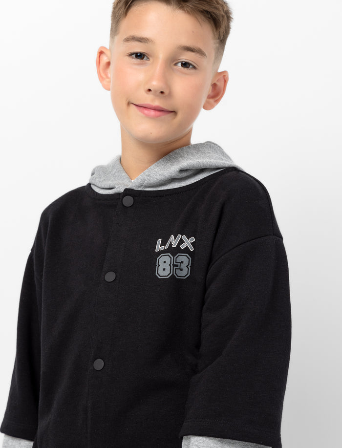 Veste imprimée à l’avant à capuchon pour garçon