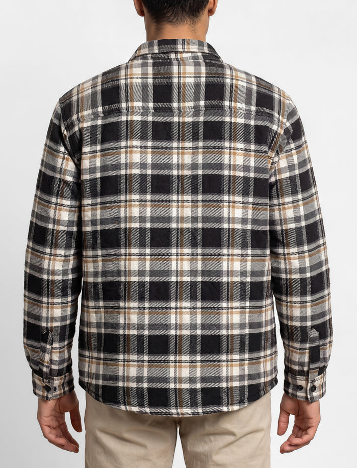 Veste matelassée à carreaux à manches longues pour homme