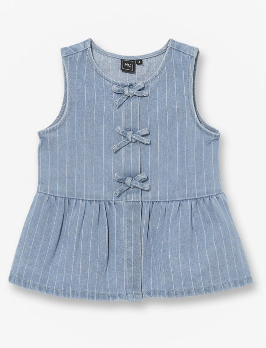 Veste sans manches à col rond - petite fille