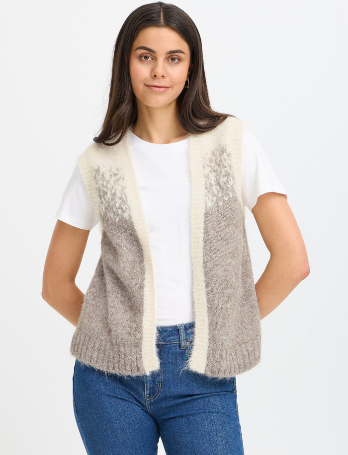 Veste sans manches en tricot pour femme