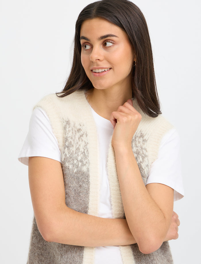 Veste sans manches en tricot pour femme