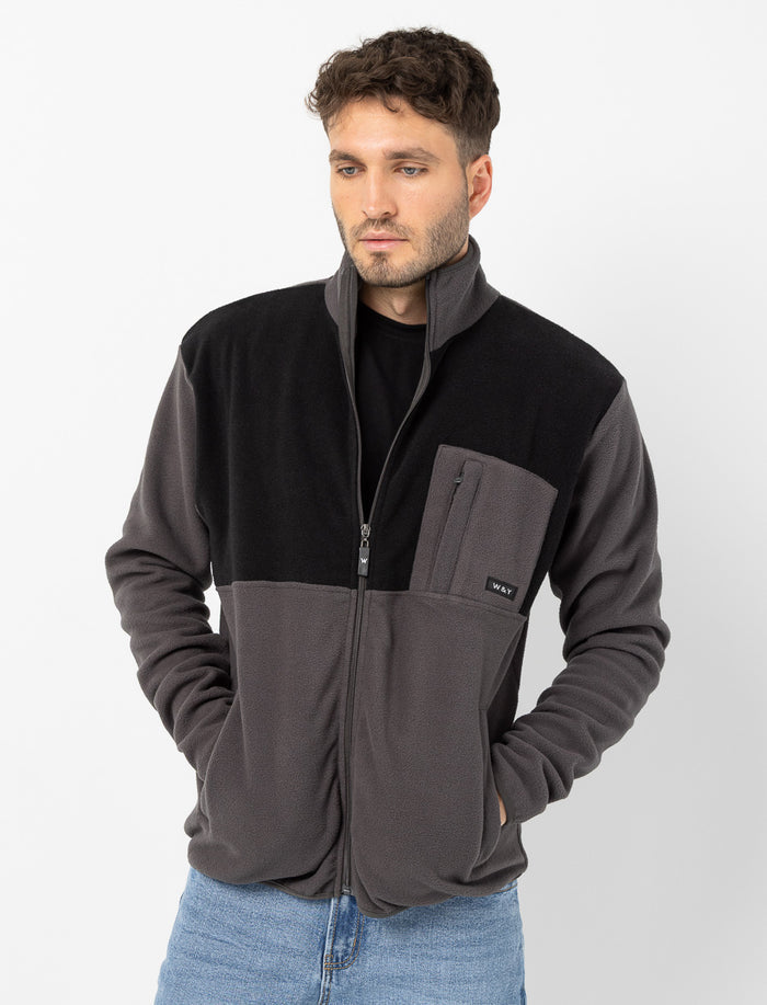 Veste zippée en polar à col montant