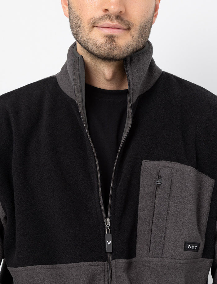 Veste zippée en polar à col montant