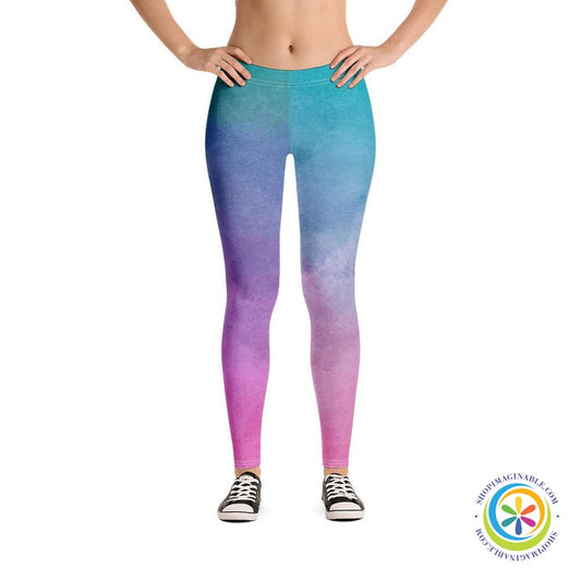 Vibrant Watercolor Full Length Leggings-ShopImaginable.com
