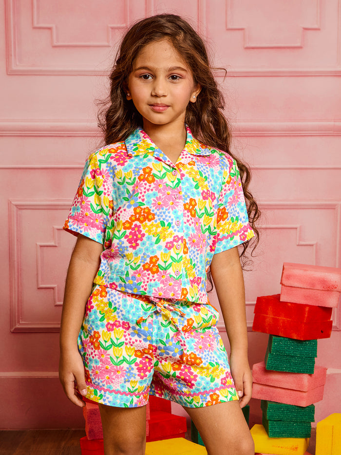 VITAMINS FLORAL PRINTED MATCHING SHORTS