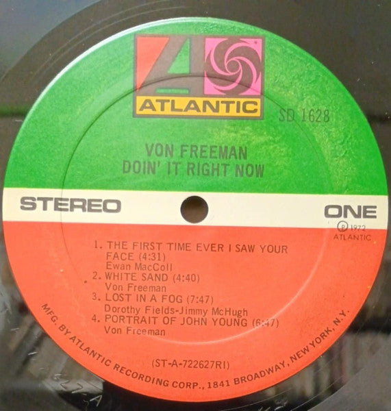 Von Freeman - Doin' It Right Now (LP) [US] 1st (Very Good Plus (VG+))