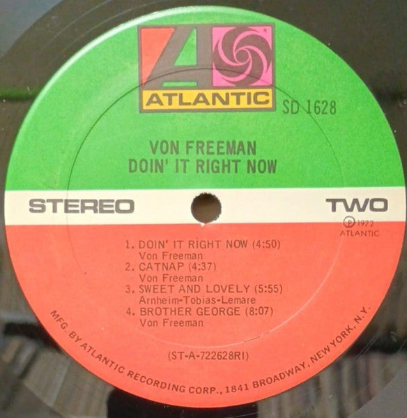 Von Freeman - Doin' It Right Now (LP) [US] 1st (Very Good Plus (VG+))