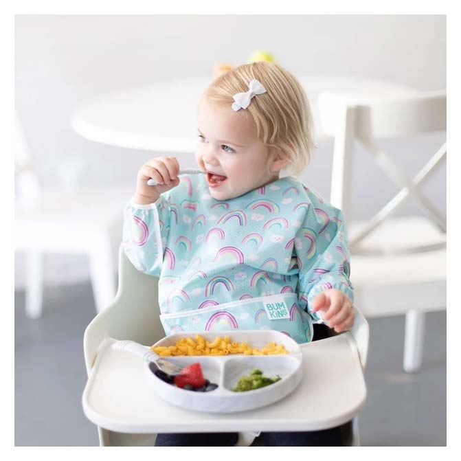 Bumkins Waterproof Sleeved Bib - Rainbows | Koop.co.nz