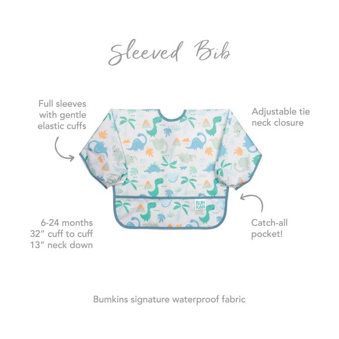 Bumkins Waterproof Sleeved Bib - Rainbows | Koop.co.nz