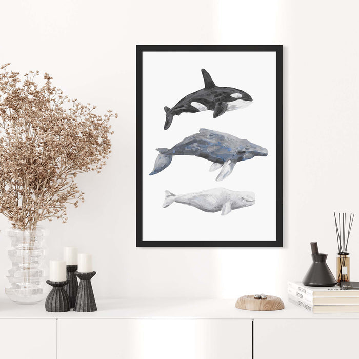 Whale Trio Watercolor - Jetty Home