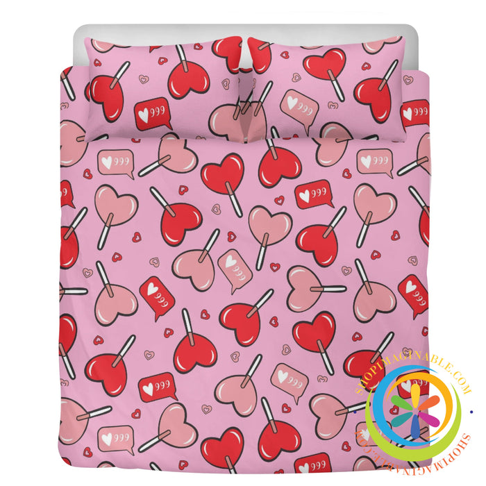 Whimsical Hearts 3 Pcs Bedding Set Pc Bedding