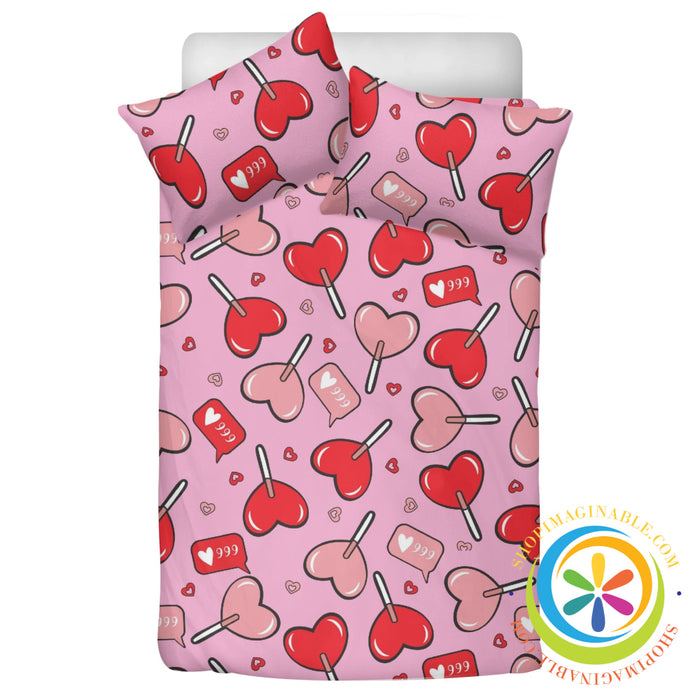 Whimsical Hearts 3 Pcs Bedding Set Pc Bedding