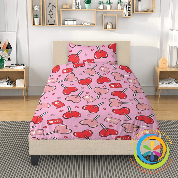Whimsical Hearts 3 Pcs Bedding Set Pc Bedding