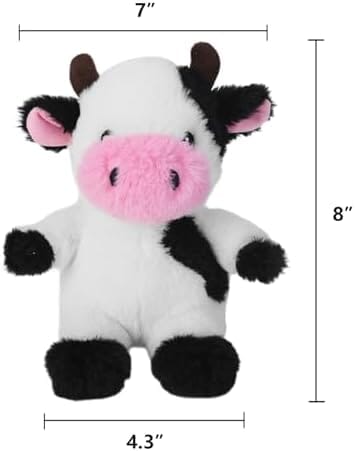 White Cow Plush Dog Toy with Crinkle Paper Stuffed Cow Dog Toys Pet Clever