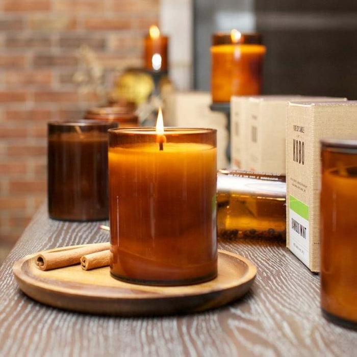 KOBO Woodblock Soy Candle 15oz - Modena Leather | Koop.co.nz